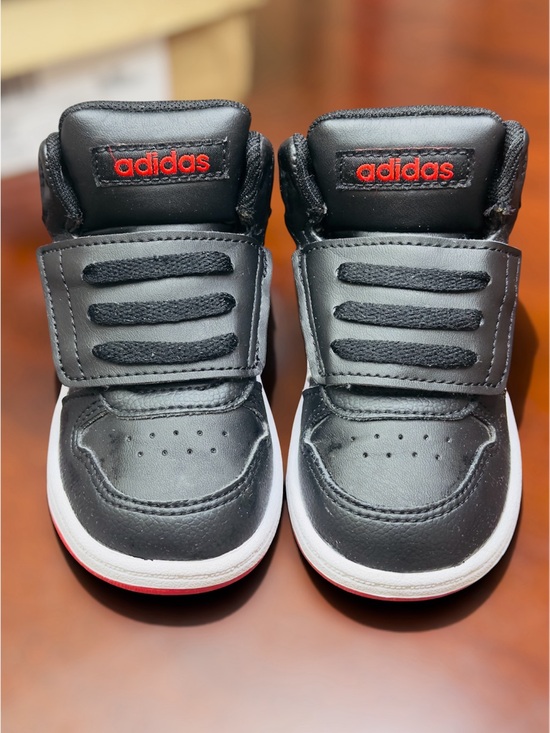 adidas Other - adidas Kids Black and Red Low-Top Velcro Sneakers